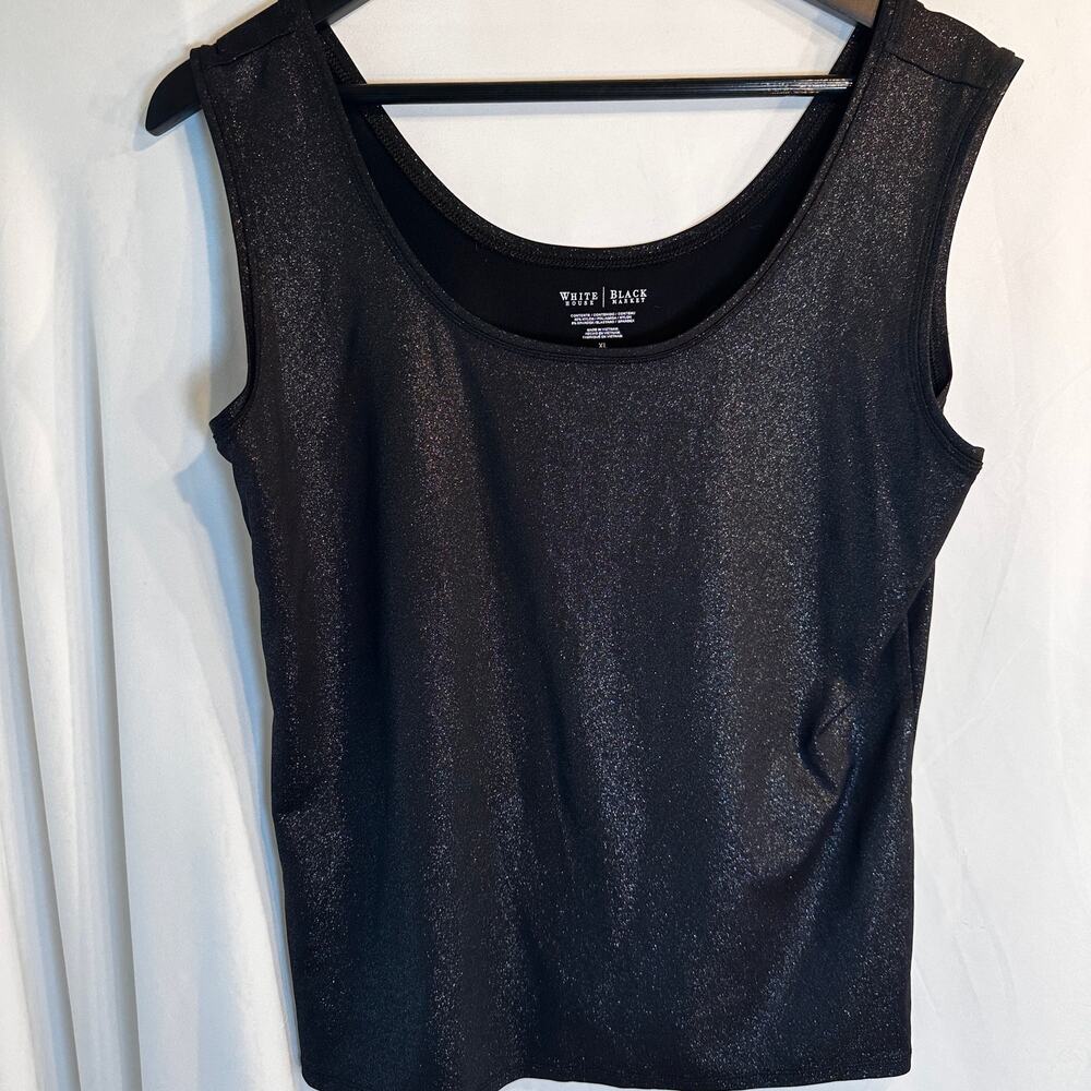 White House Black Market Black Shimmer Sleeveless Tank Top – XL